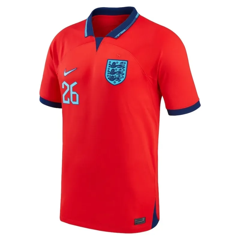 Bellingham's England 2022 World Cup Away Jersey - Red