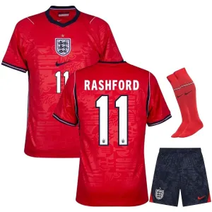 England RASHFORD 2026/27 Away Kids Kit Red