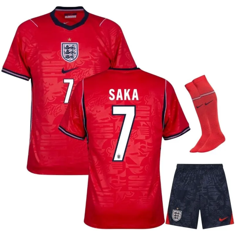 England SAKA 2026/27 Auswärtstrikot Kinder Rot