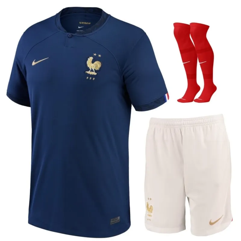 The French team's 2022 home World Cup children's jersey - Blue