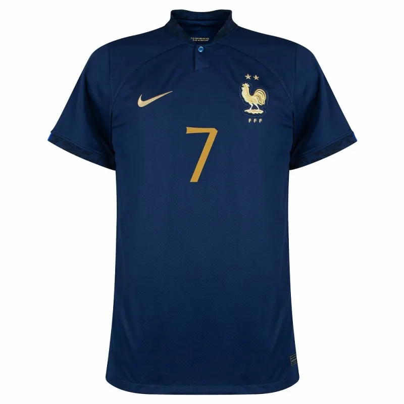 Le maillot de l'équipe nationale de France d'Antoine Griezmann pour la Coupe du monde 2022 à domicile - Bleu