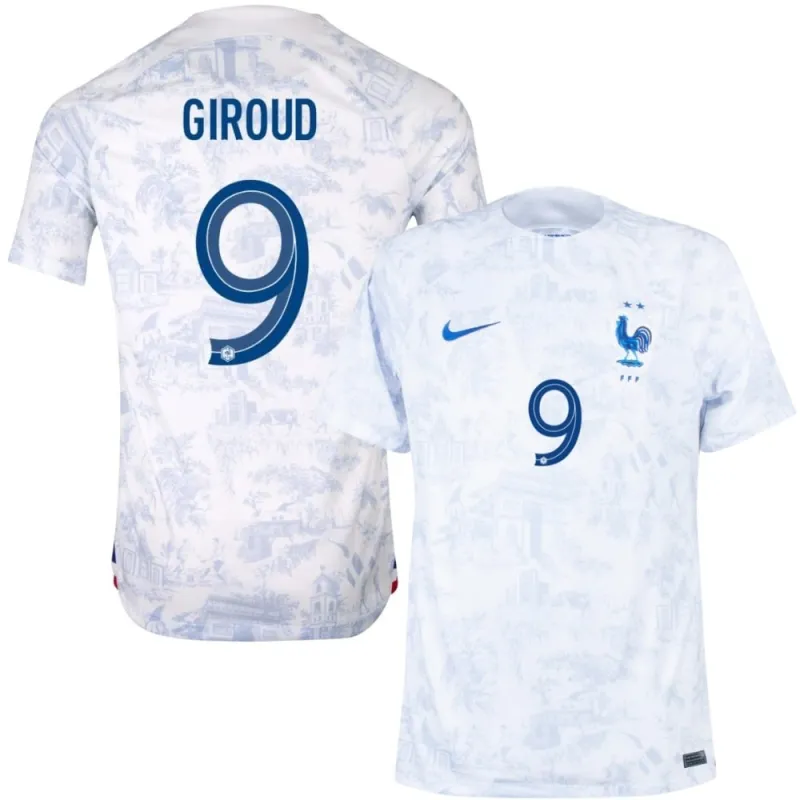 Olivier Giroud's French national team 2022 away World Cup jersey - White