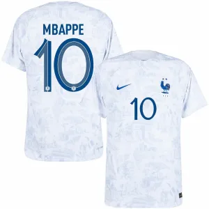 Kylian Mbappé's French national team 2022 away World Cup jersey - White
