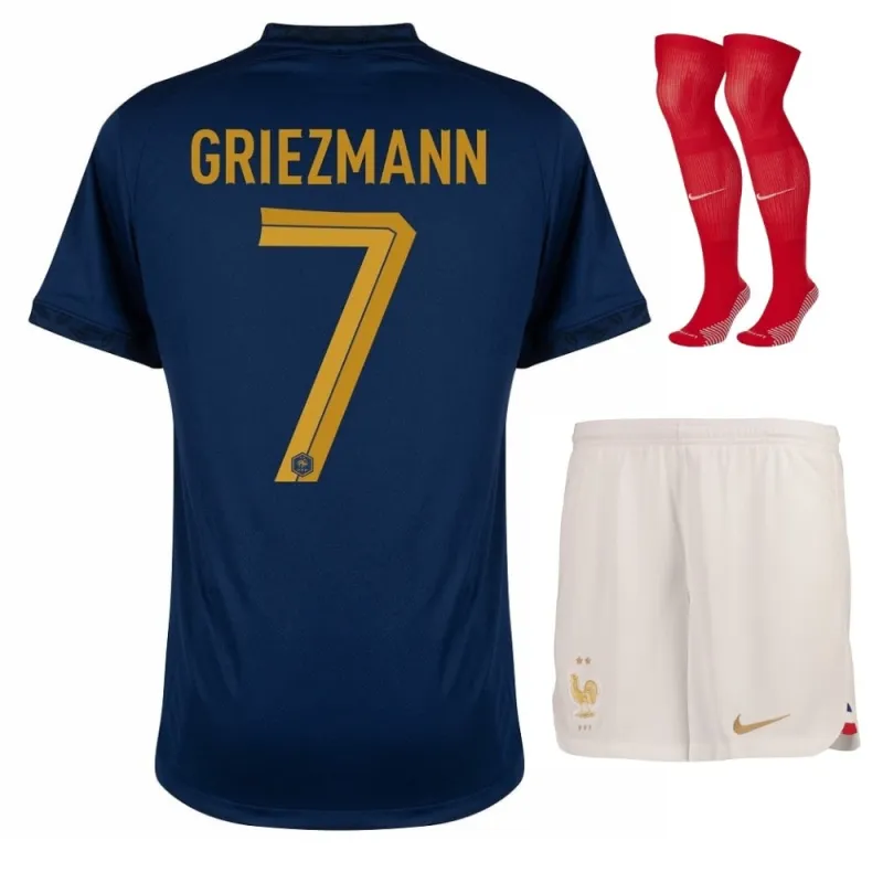 Antoine Griezmans Kinder Heimtrikot der französischen Nationalmannschaft bei der Weltmeisterschaft 2022 - Blau