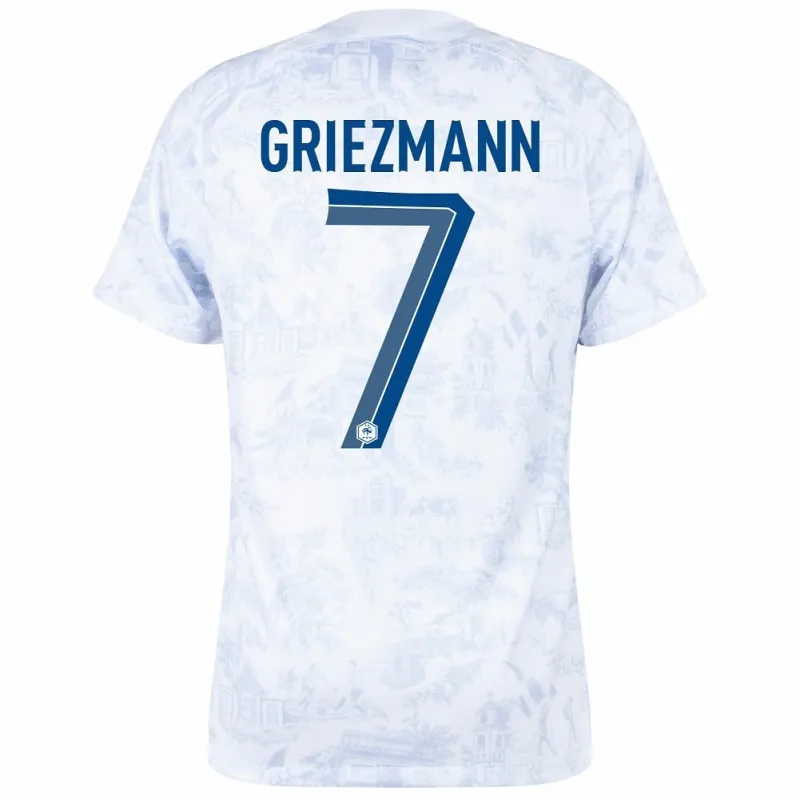 Antoine Griezmann's French national team 2022 away World Cup children's jersey set - White