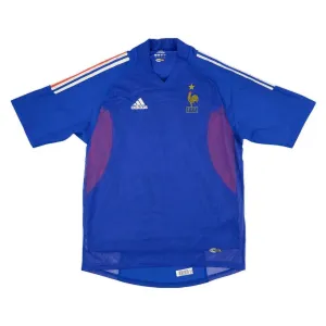 The retro home jersey of the French national team worn by Robert Pires during 2002-2004 - Blue