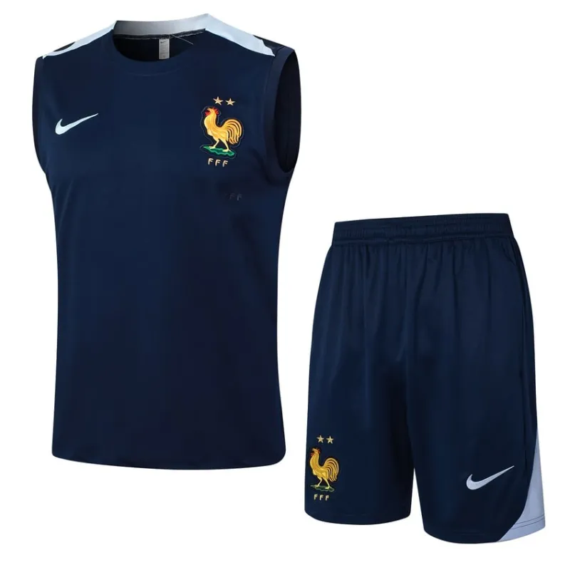 The French national team's 2024/25 vest and shorts - blue.