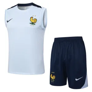 El chaleco y los pantalones cortos de la selección nacional francesa para la temporada 2024/25 - blanco claro.