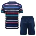 The training suit and shorts of the French national team for the 2024/25 season - blue pattern.