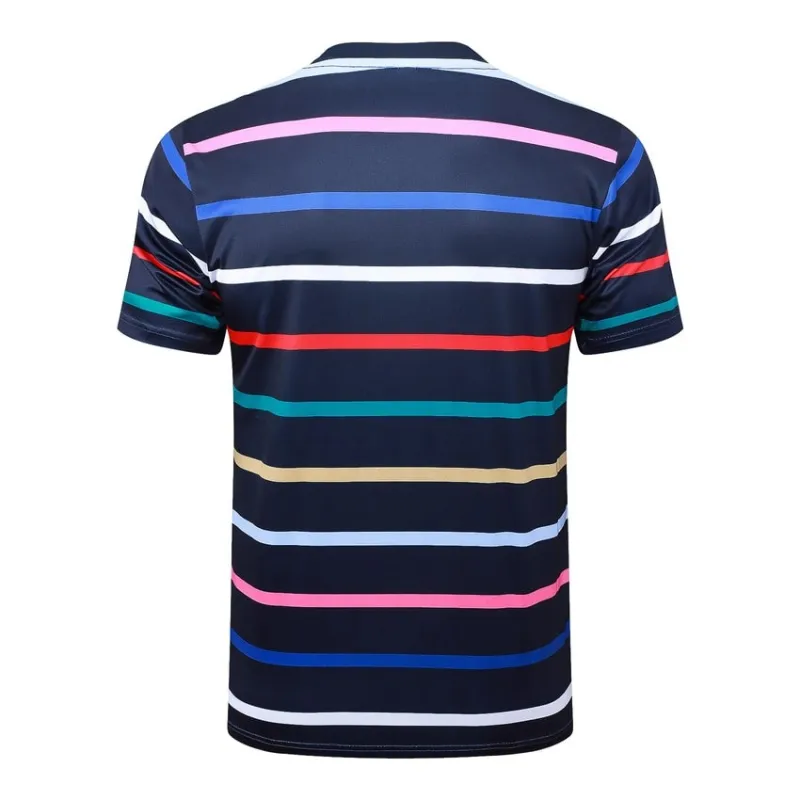 The training suit and shorts of the French national team for the 2024/25 season - blue pattern.