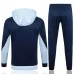 The French national team's 2024/25 hooded sportswear and pants - white/blue.