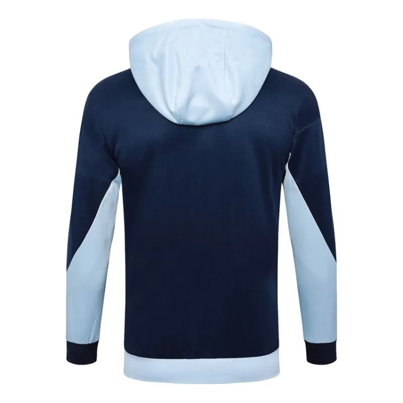 The French national team's 2024/25 hooded sportswear and pants - white/blue.