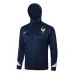 The French national team's 2024/25 hooded sportswear and pants - dark blue.