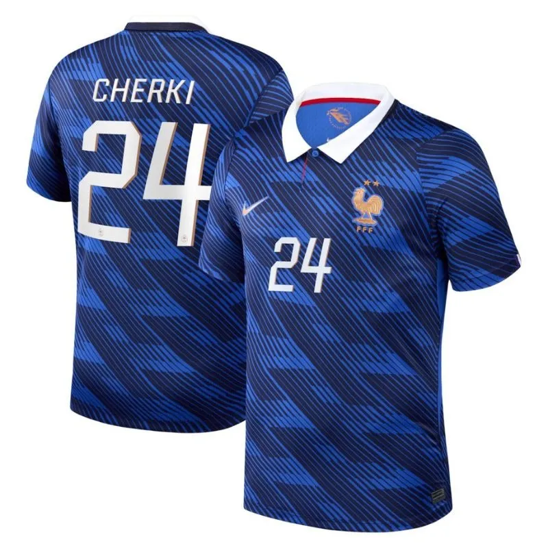 France CHERKI Coupe du Monde 2026 maillot domicile bleu