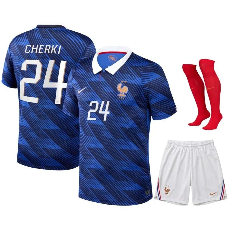 Frankreich CHERKI WM 2026 Kinder Heimtrikot Set blau
