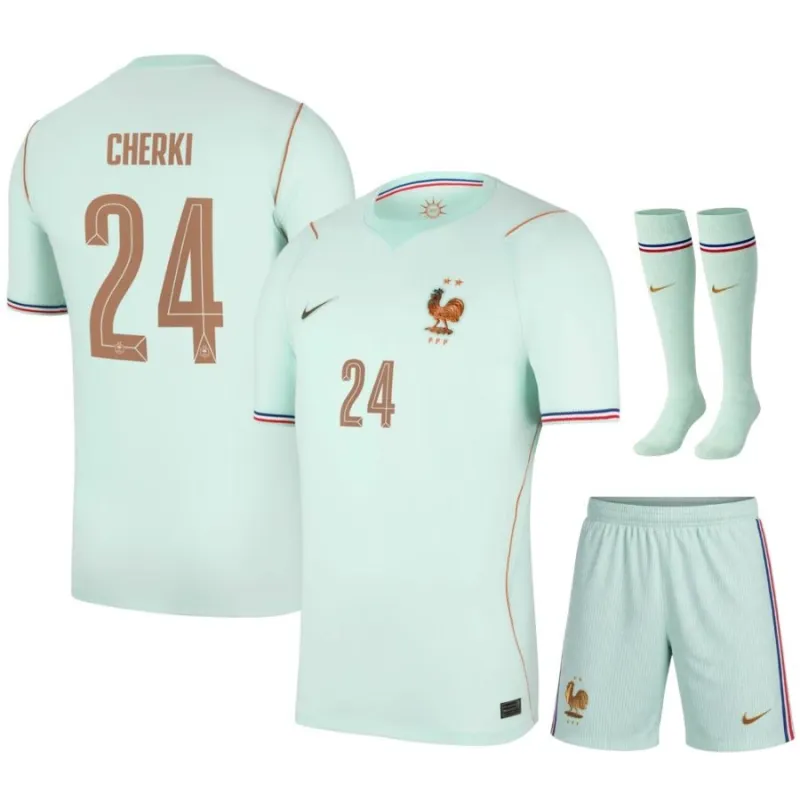 France CHERKI 2026/27 Away Kids Kit Green