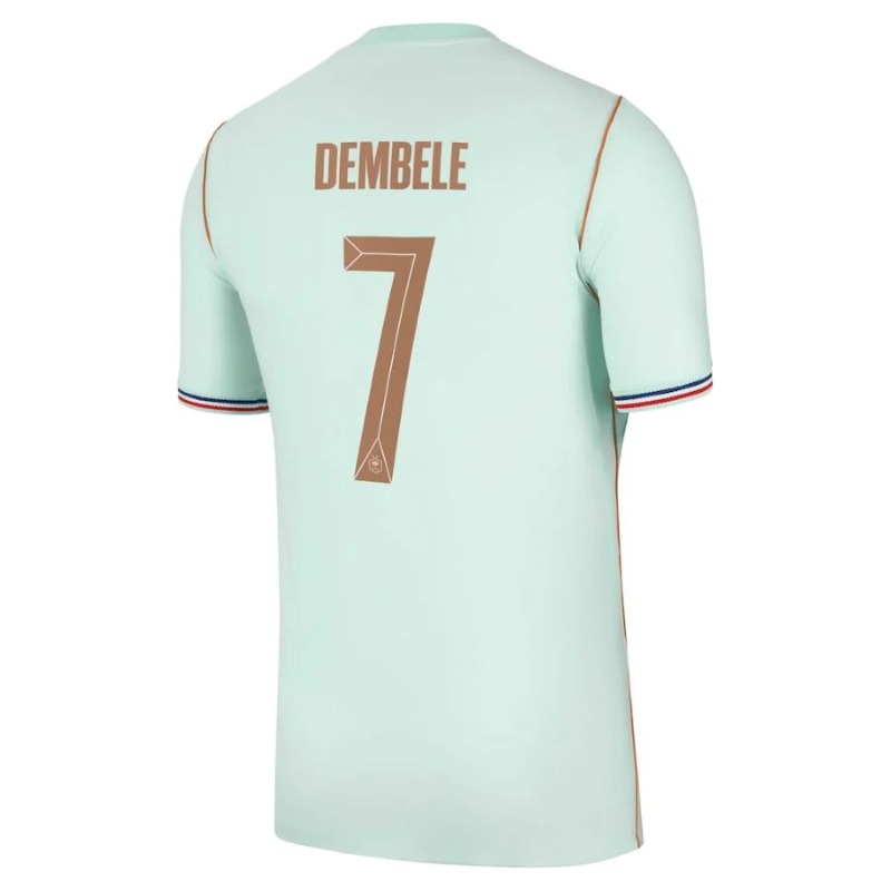 Frankreich DEMBELE WM 2026 Kinder Auswärtstrikot Set grün