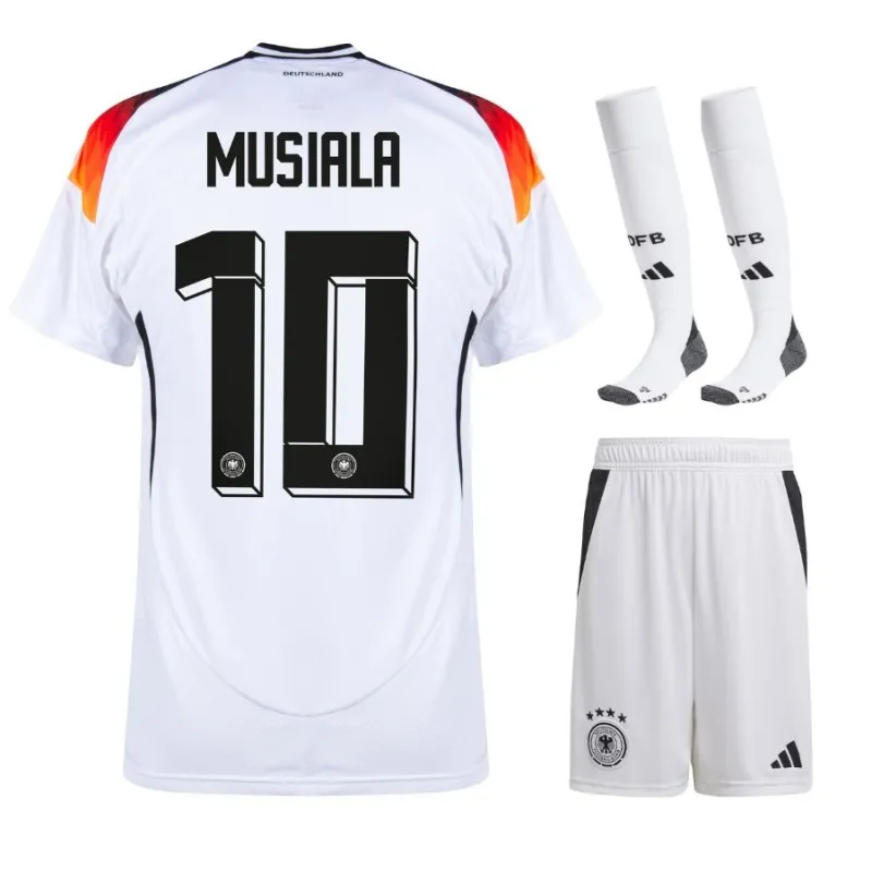 Il kit per bambini di casa di Jamal Musiala 2024/25 - Bianco