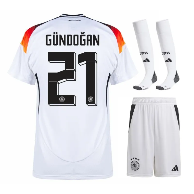 Ilkay Gündoğan's 2024/25 Home Kids' Kit - White