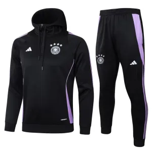 Abbigliamento sportivo con cappuccio + pantaloni della Germania 2024/25 - Nero