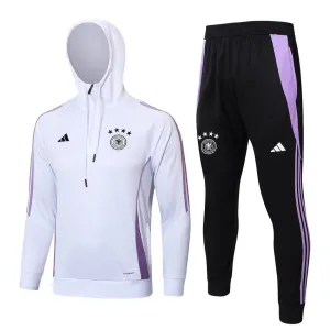 Set tuta con cappuccio Germania 2024/25 bianco con pantaloni