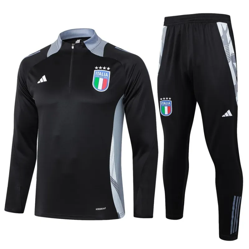 Tenue de sport à manches longues + pantalons d'Italie 2024/25 - noir