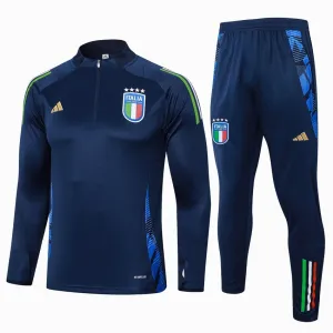 Italy's 2024/25 long-sleeved sportswear + pants - blue
