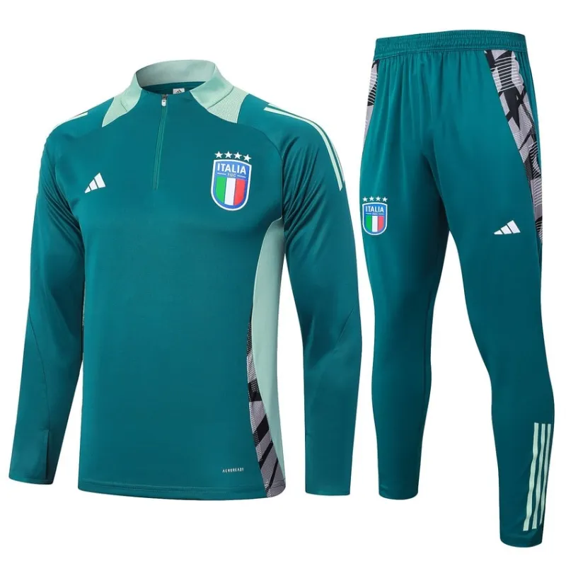 Tuta da sport a maniche lunghe + pantaloni d'Italia 2024/25 - verde