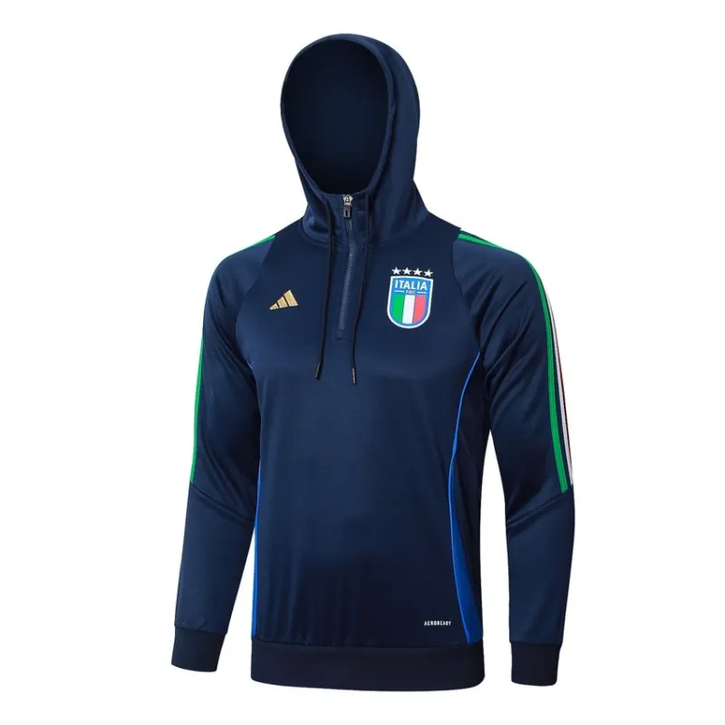 Italy's 2024/25 hooded sportswear + pants - blue