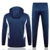 Vêtements de sport à capuche + pantalons d'Italie 2024/25 - bleu foncé
