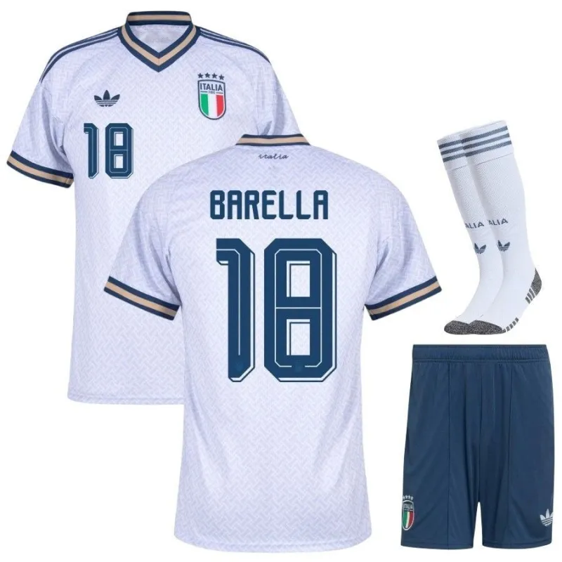 Italia BARELLA 2026/27 Maglia Trasferta Bambino Bianco