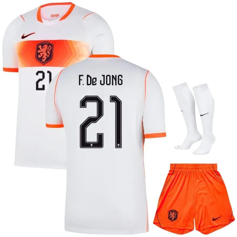 Niederlande F. DE JONG 2026/27 Auswärtstrikot Kinder Weiß