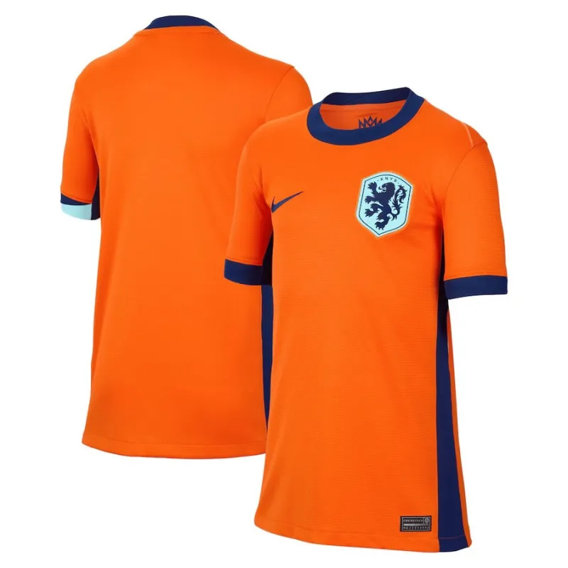 The Netherlands' 2024/25 home kids' football jersey - orange