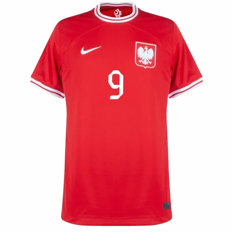 Lewandowski, das Auswärtspoloshirt von Polen für die Weltmeisterschaft 2022 - Rot