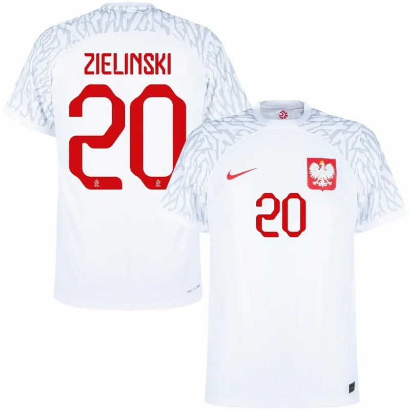 Zielinski's home jersey of Poland for the 2022 World Cup - White