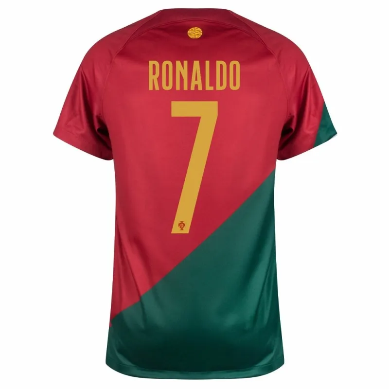 Ronaldo's Portugal 2022 World Cup Home Jersey - Red and Green