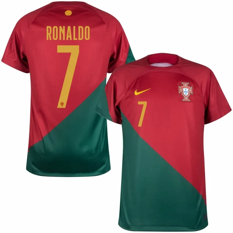 Ronaldo's Portugal 2022 World Cup Home Jersey - Red and Green