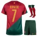 Ronaldo's Portugal 2022 World Cup Home Children's Jersey Set - Red and Green