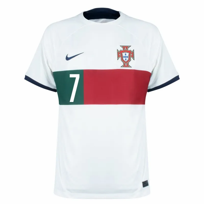 Ronaldo's Portugal 2022 World Cup Away Children's Jersey Set - White