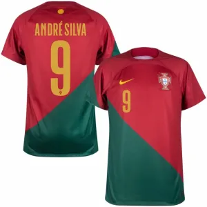 La camiseta de casa de la Copa del Mundo FIFA 2022 de Portugal de André Silva - Rojo y Verde