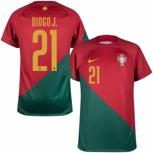 La camiseta de casa de la Copa del Mundo FIFA 2022 de Portugal de Diogo Jota - Rojo y Verde