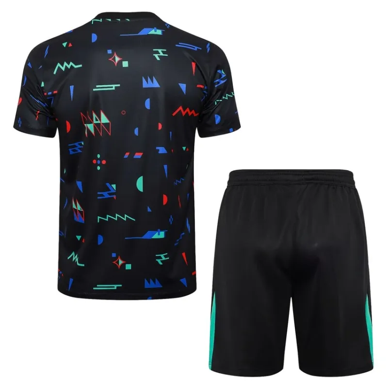 Traje de entrenamiento + pantalones cortos de Portugal 2024/25 - patrón negro