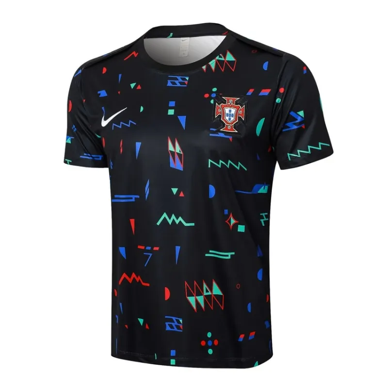Traje de entrenamiento + pantalones cortos de Portugal 2024/25 - patrón negro