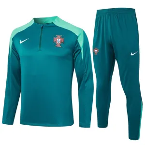 Ropa de deporte de manga larga + pantalones de Portugal 2024/25 - verde