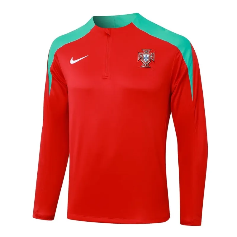 Abbigliamento sportivo a maniche lunghe + pantaloni del Portogallo 2024/25 - rosso