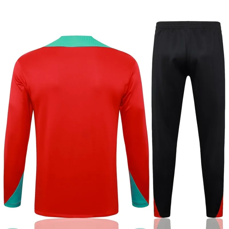 Abbigliamento sportivo a maniche lunghe + pantaloni del Portogallo 2024/25 - rosso