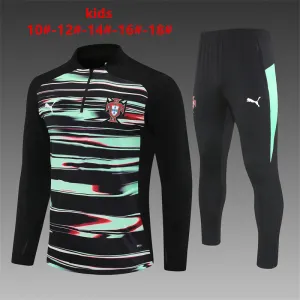 Portugal 2025/26 Conjunto Deportivo Infantil Negro Verde