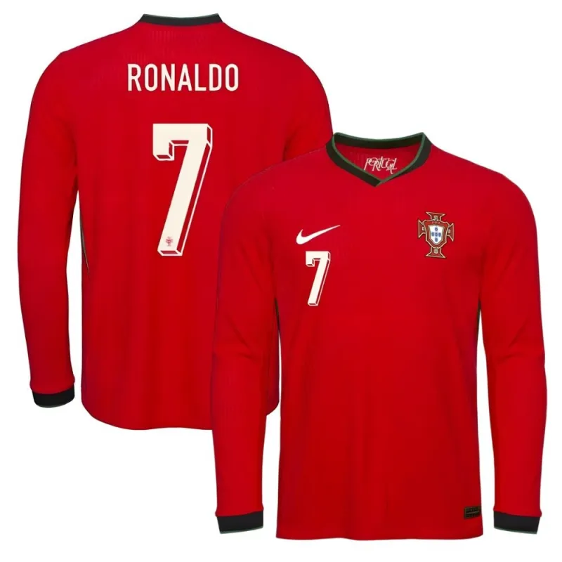 Portugal RONALDO Maillot domicile à manches longues 2025/26 - Rouge