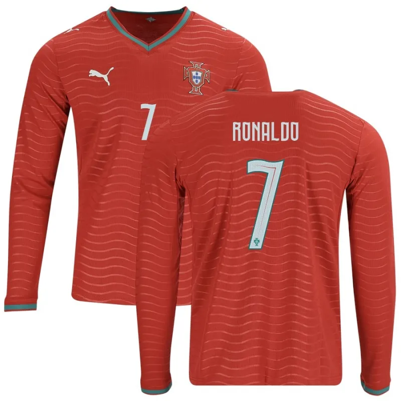 Portogallo RONALDO Maglia Casa a maniche lunghe 2026/27 - Rosso