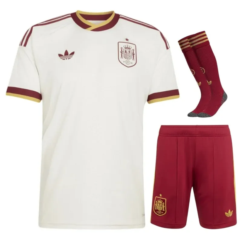 Spanien 2026/27 Kinder Auswärtstrikot Set weiß